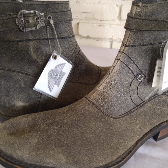 Liberty Biker Low Side Zip BOOTS Leather Suede main image 8
